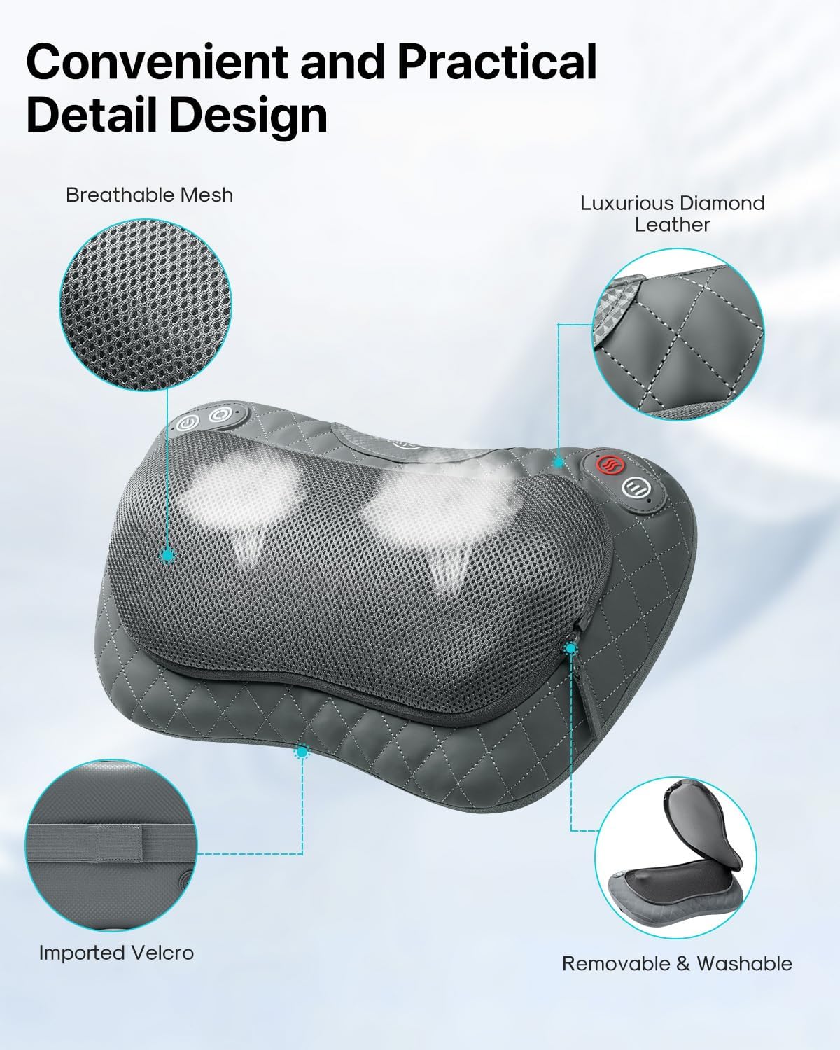 Massage Pillow for Back, Shoulders, Legs, Foot, Body Muscle Pain Relief