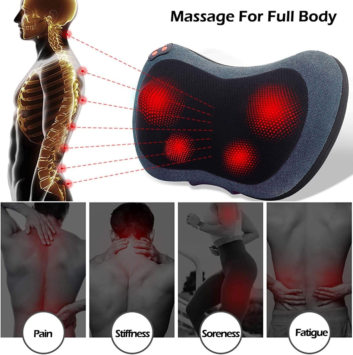 Massage Pillow for Back, Shoulders, Legs, Foot, Body Muscle Pain Relief