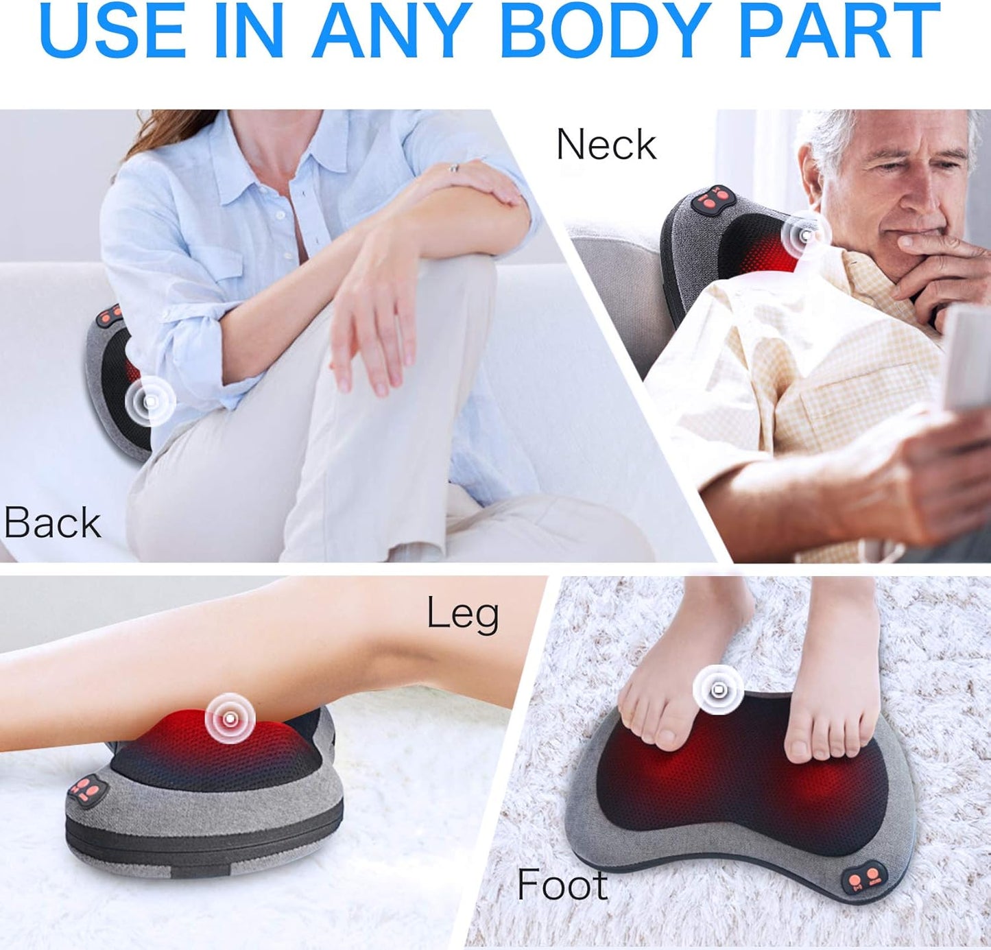 Massage Pillow for Back, Shoulders, Legs, Foot, Body Muscle Pain Relief