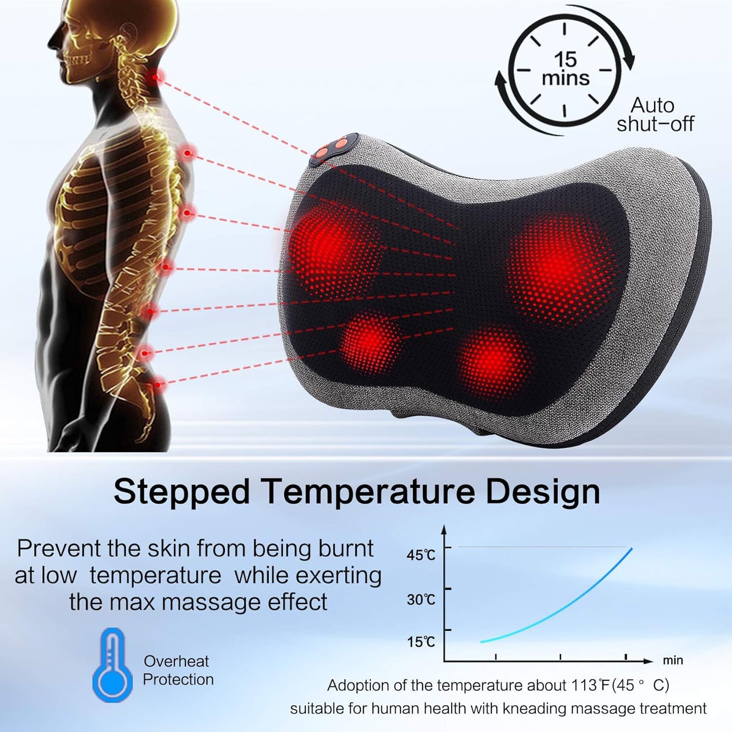 Massage Pillow for Back, Shoulders, Legs, Foot, Body Muscle Pain Relief