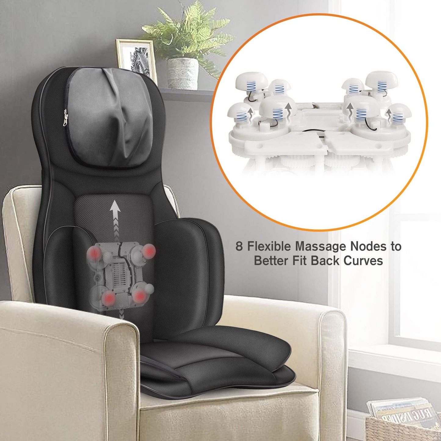 Full Body Massage Chair Pad -Shiatsu Neck/Back/head Massager with Heat & Compression