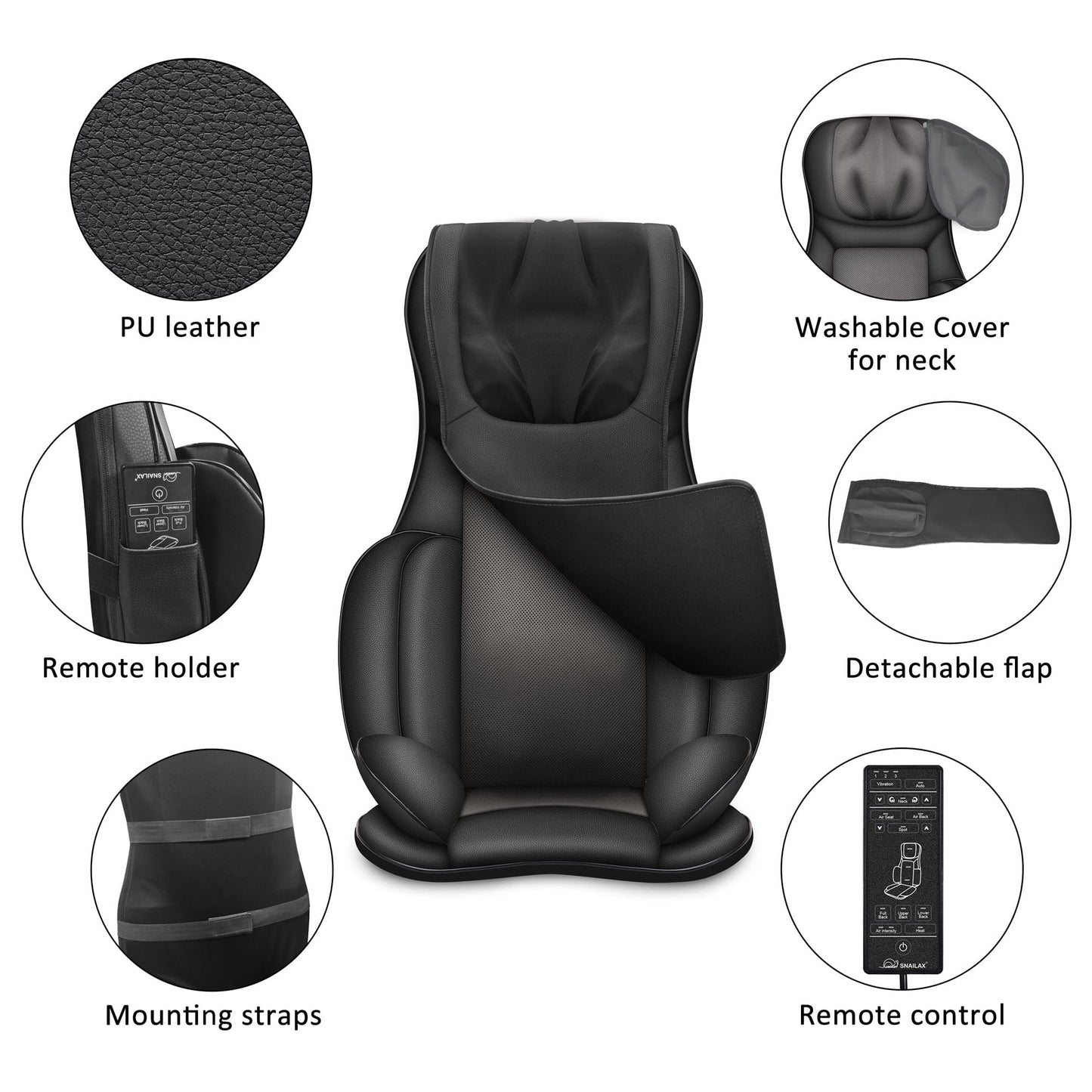 Full Body Massage Chair Pad -Shiatsu Neck/Back/head Massager with Heat & Compression